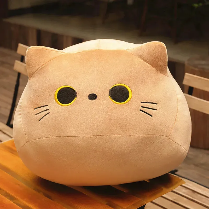 18/40/55cm Kawaii Black Cat Plush Toys Stuffed Soft Round Animal Cat Pillow Nap Cushion Creative Birthday Gift for Kids Children