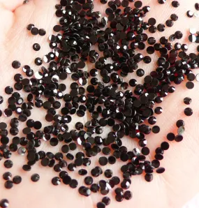 2mm Round Rhinestones | 14 Faceted Cut Resin Rhinestones (Black / Around 1000 pcs)