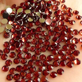 3mm Round Rhinestones | 14 Faceted Cut Resin Rhinestones (Red Cafe / Around 1000 pcs)