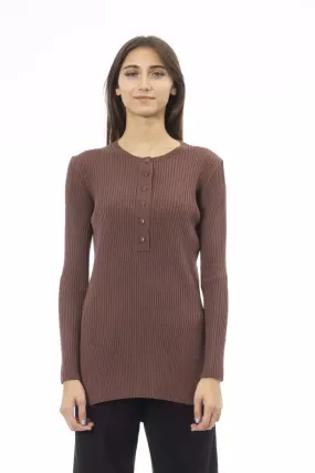 Alpha Studio Brown Viscose Women Women's Sweater