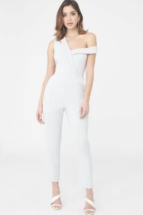 Asymmetric Cut Out Straight Leg Jumpsuit