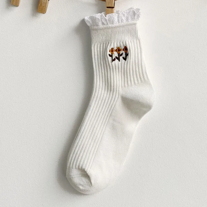 Autumn Flower Tube Socks