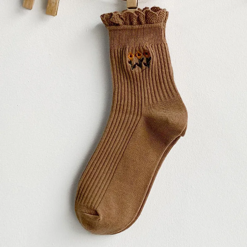 Autumn Flower Tube Socks