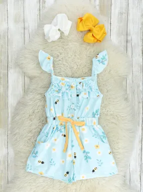 Beautiful Bees Ruffle Romper