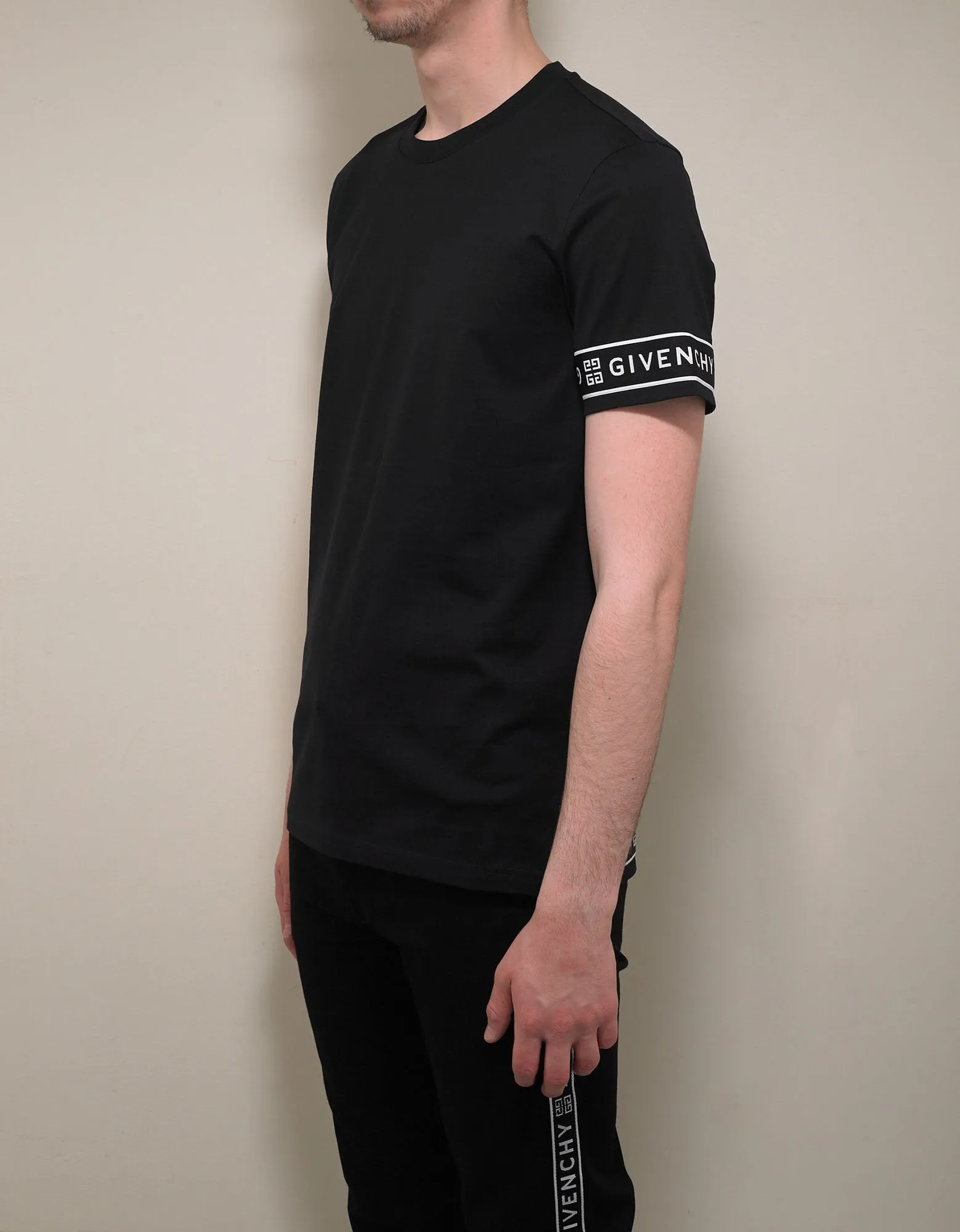 Black 4G Logo Trim Slim Fit T-Shirt