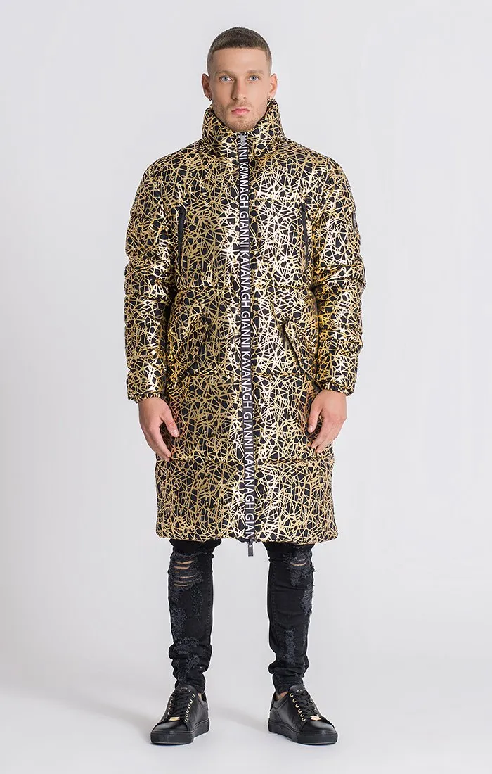 Black And Gold Apocalypse Puffer Coat