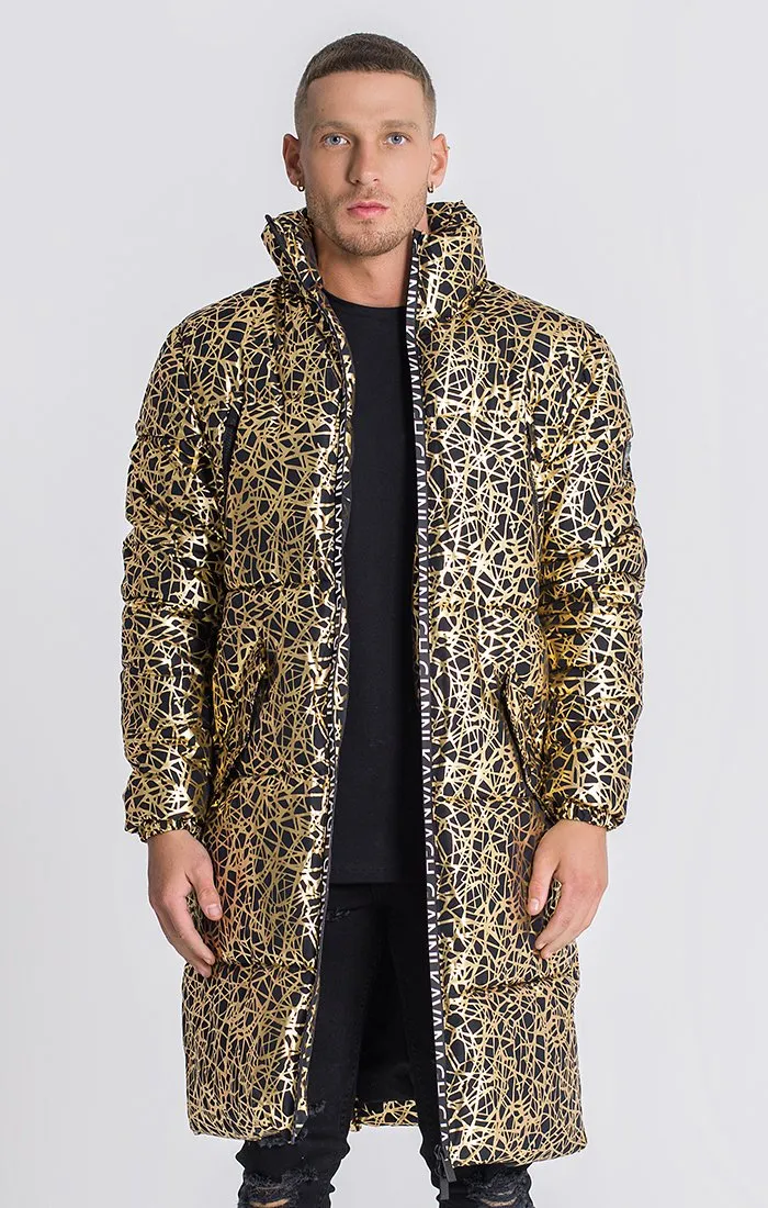 Black And Gold Apocalypse Puffer Coat