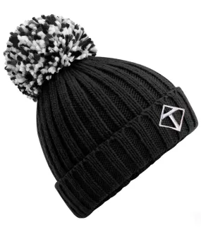 Black Pom-Pom Hat