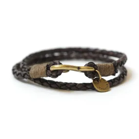 Braided Leather Double Wrap Bracelet