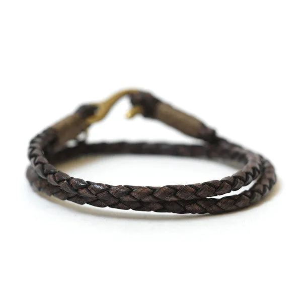 Braided Leather Double Wrap Bracelet