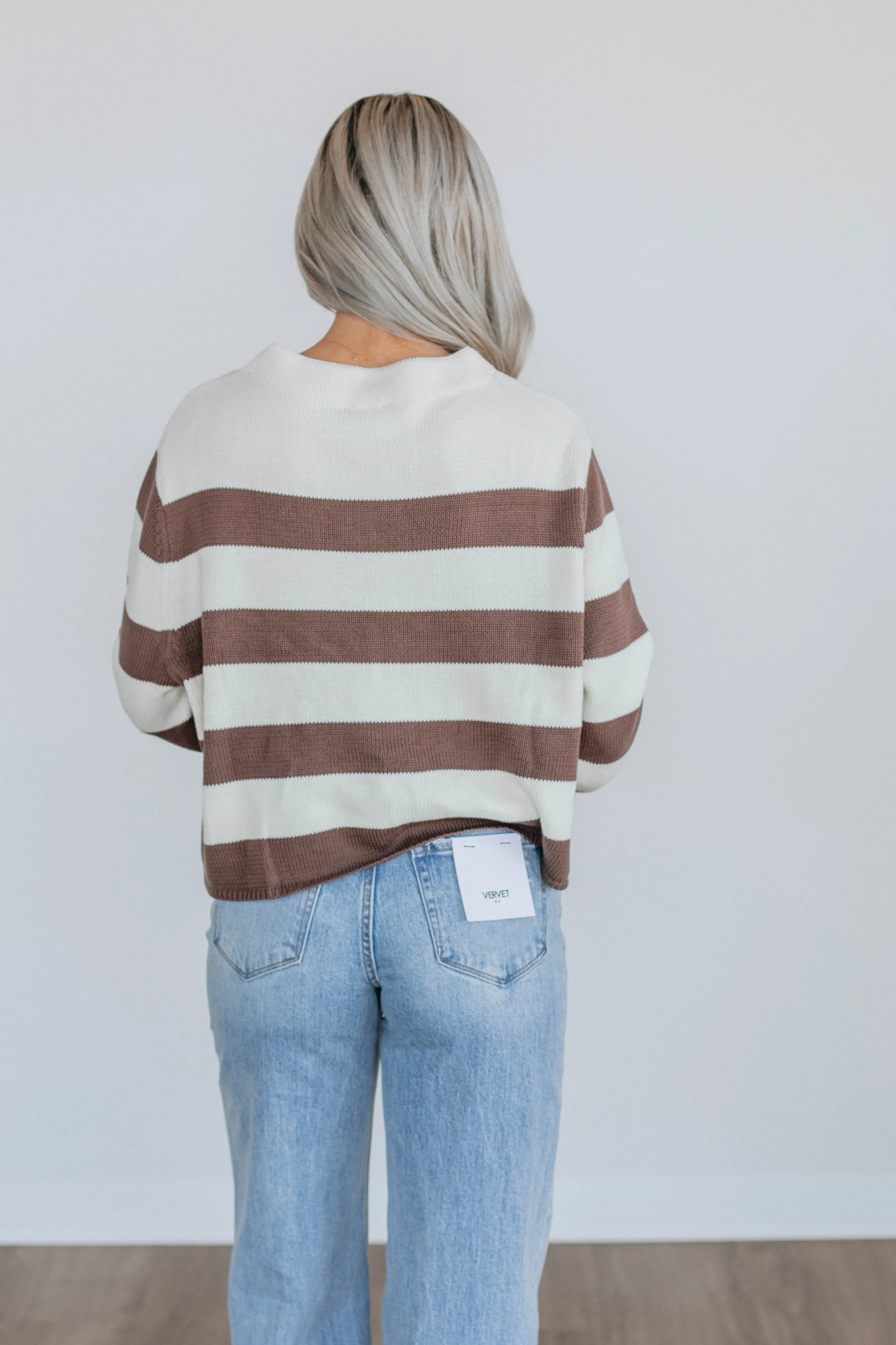 Candyce Striped Sweater - Chocolate