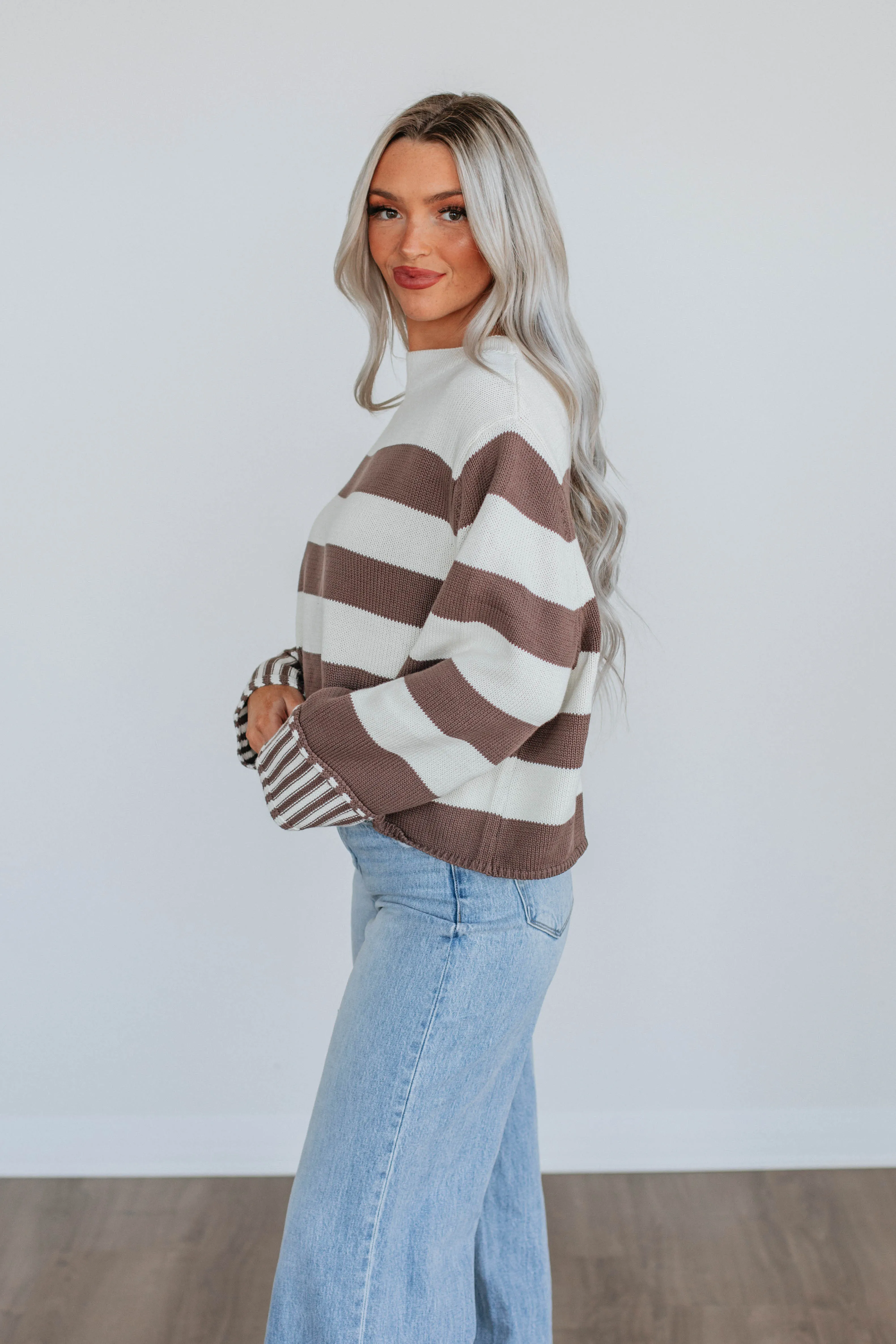 Candyce Striped Sweater - Chocolate