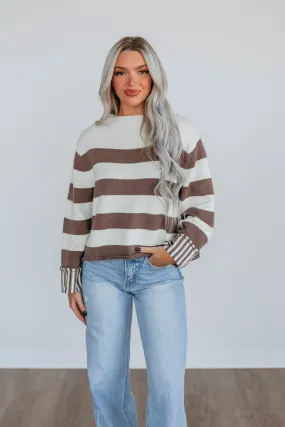 Candyce Striped Sweater - Chocolate