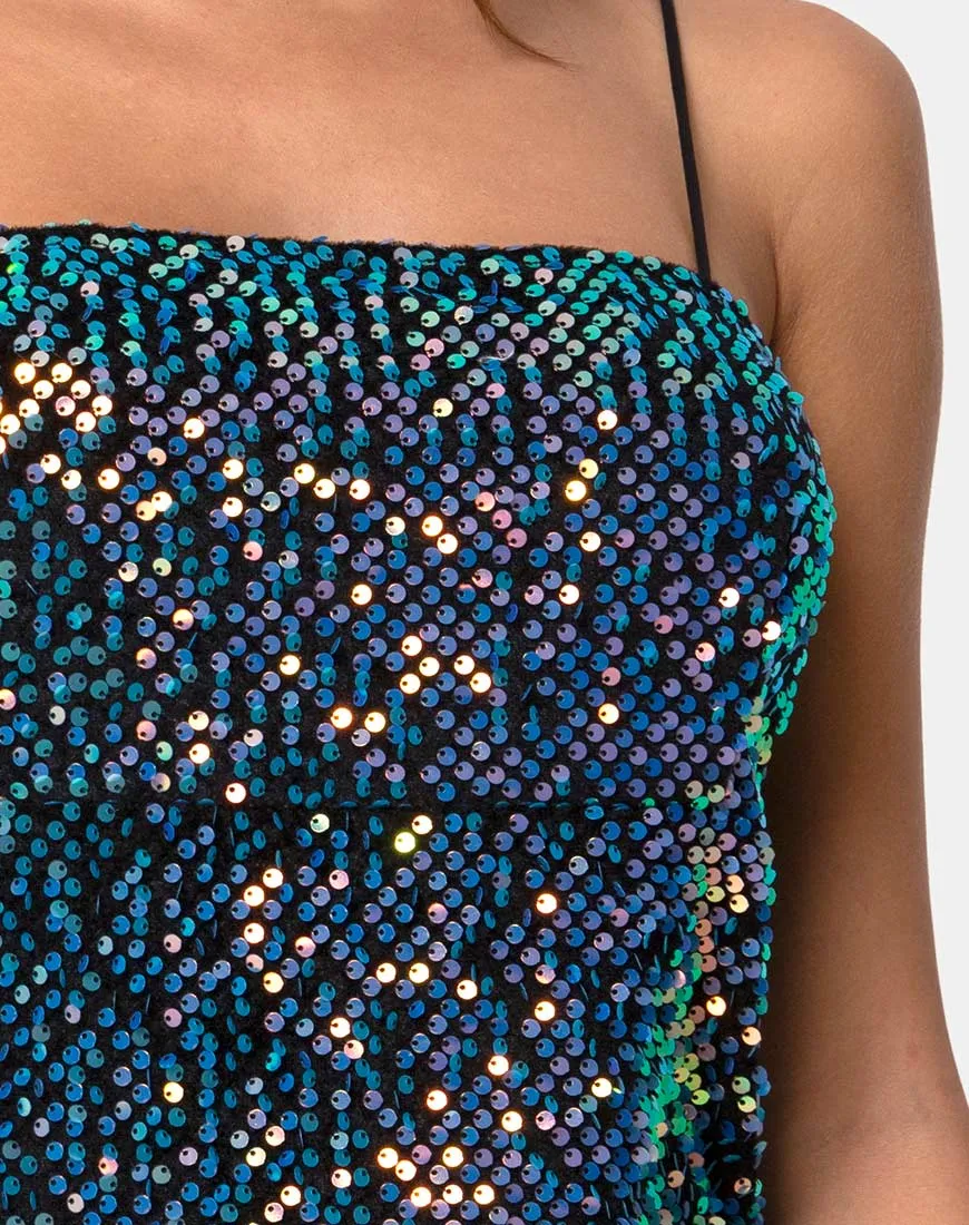 Cecile Dress in Velvet Opal Shine Sequin