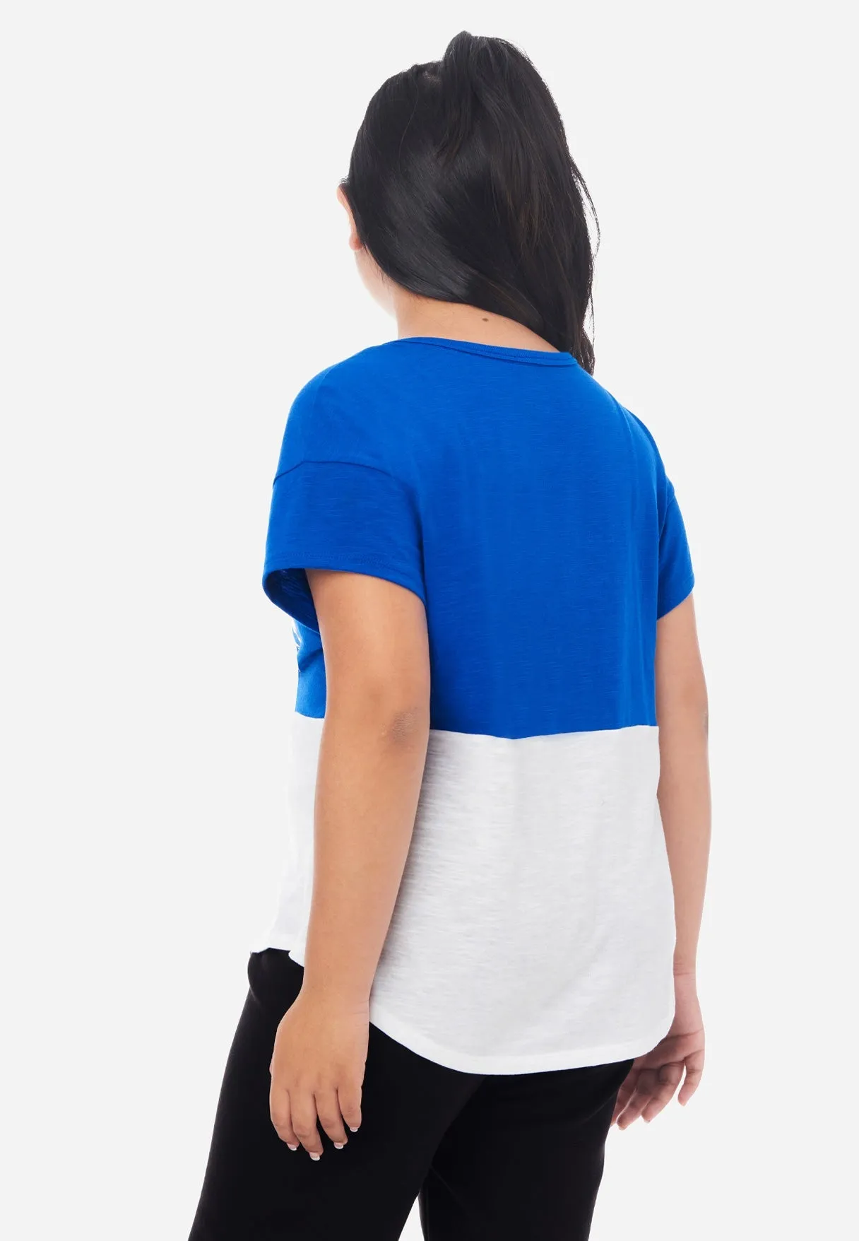 Color Block Scoop Neck Tee