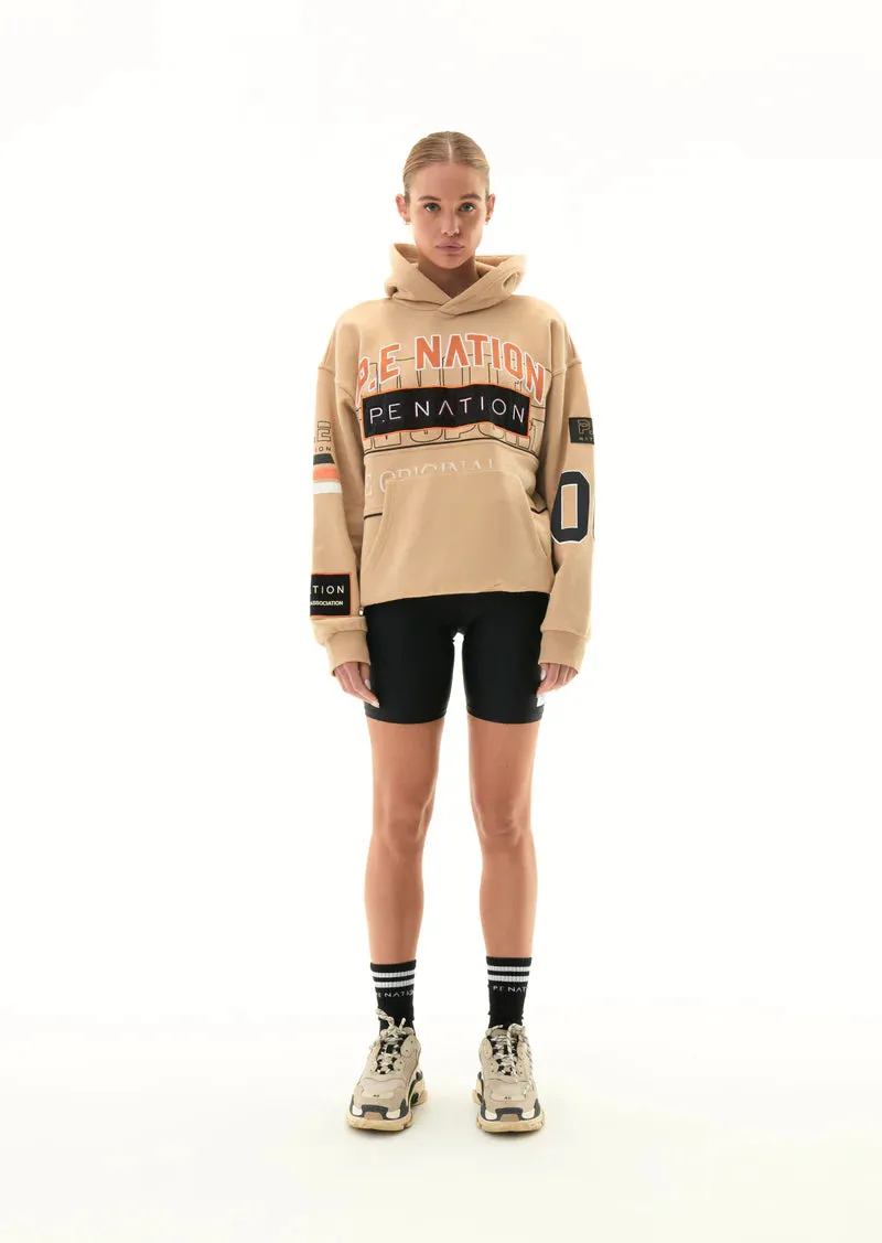 DEFENDING CHAMPION HOODIE IN BEIGE