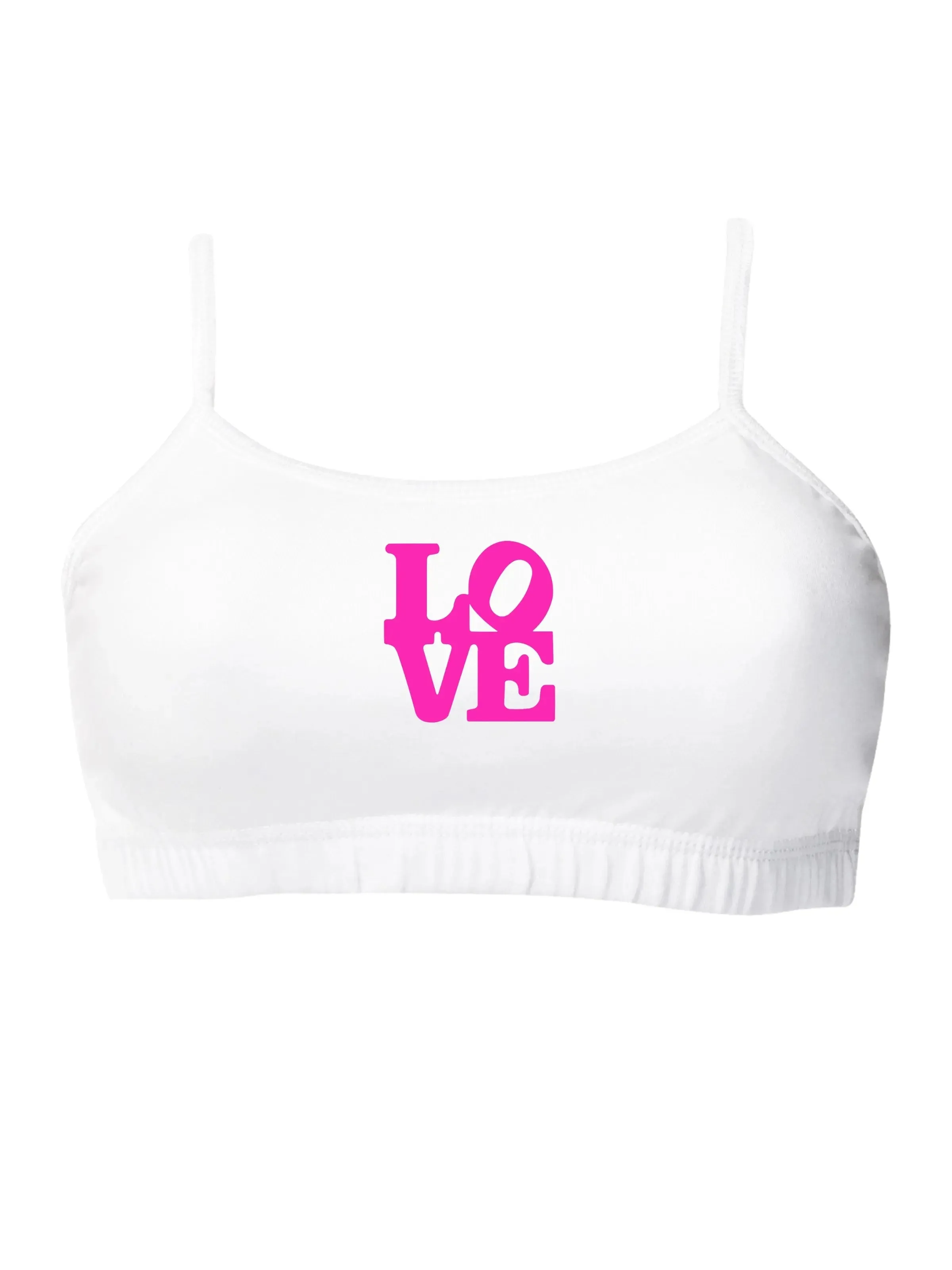 Double-Layer Thin Strap Cotton Sports Bra | Non-Padded Beginner Bra | White Printed & Solid