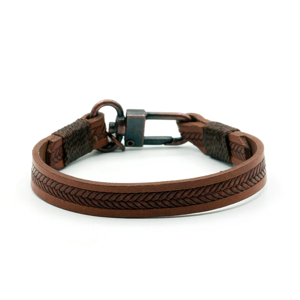 Embossed Braid Leather Bracelet