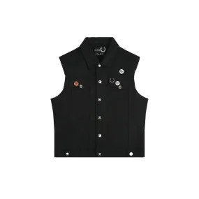 Fred Perry x Raf Simons Denim Gilet Black