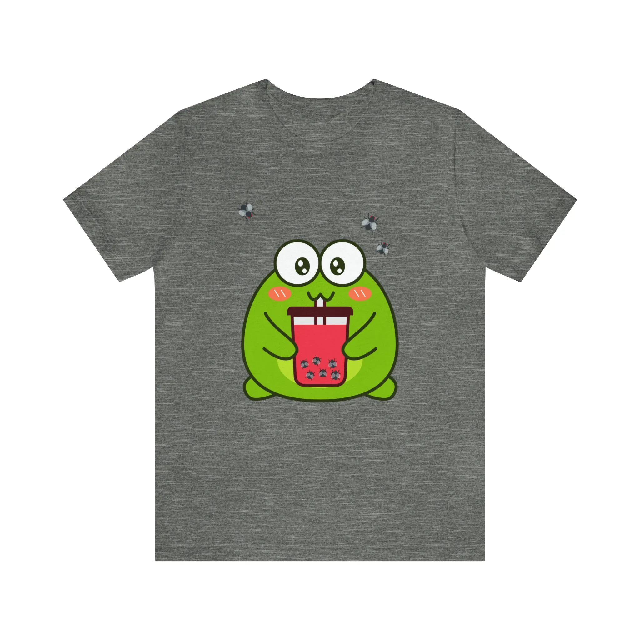 Frog loves boba tea Unisex Jersey Short Sleeve Tee