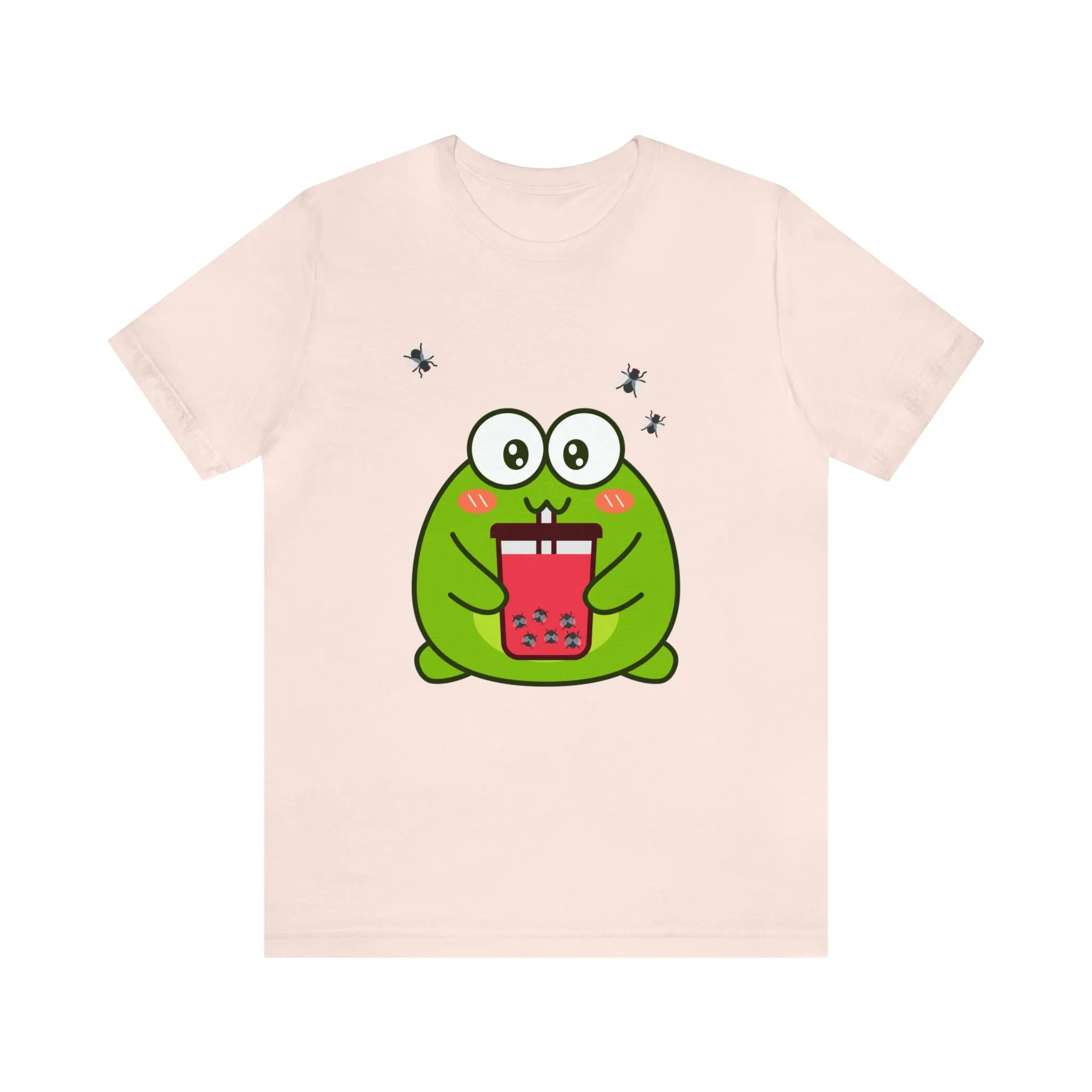 Frog loves boba tea Unisex Jersey Short Sleeve Tee