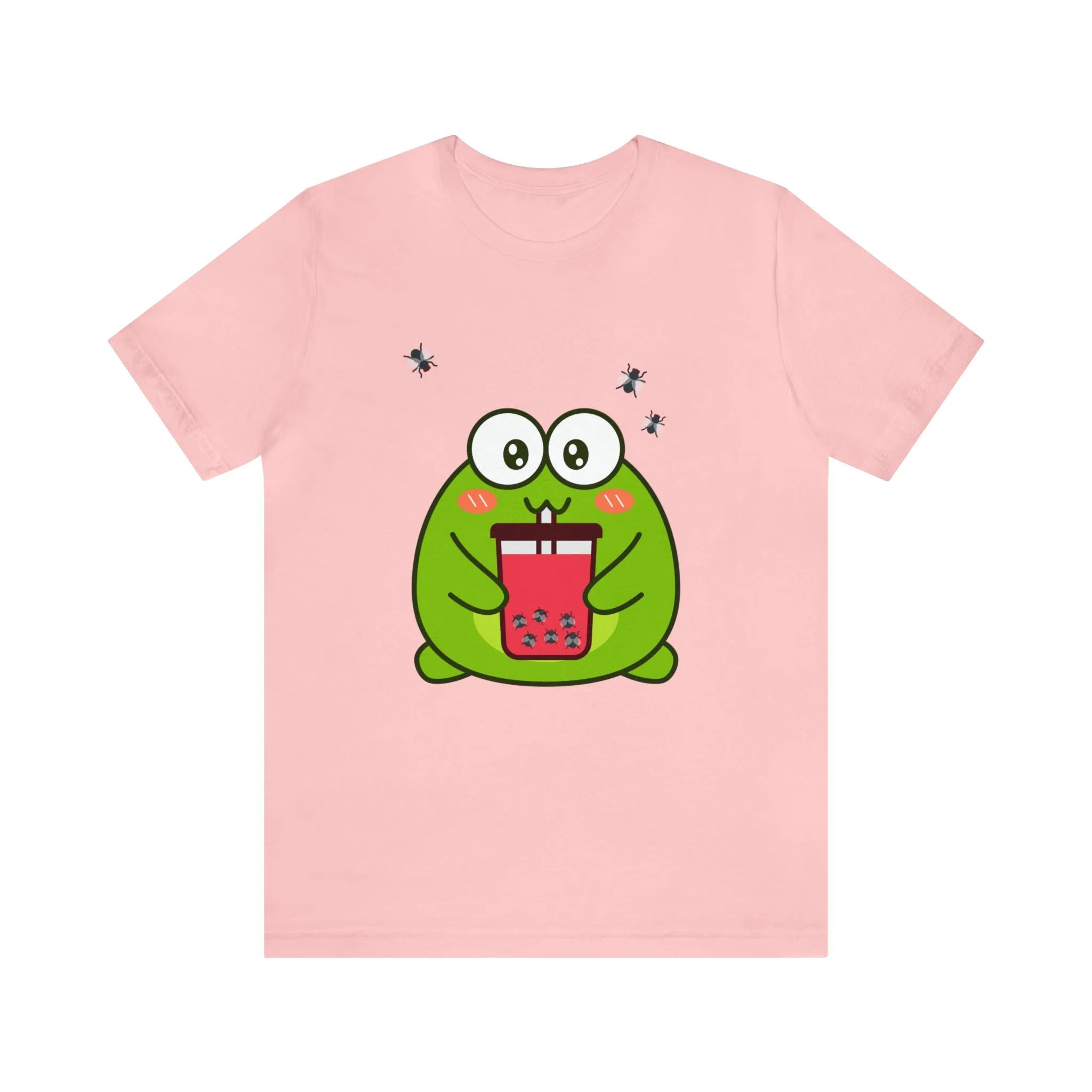 Frog loves boba tea Unisex Jersey Short Sleeve Tee