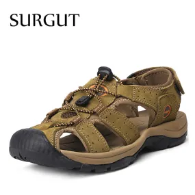 Genuine Leather Shoes Summer New Large Size Men's Sandals Men Sandals Fashion Sandals And Slippers Big Size 38-47