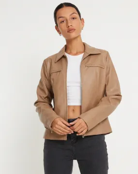 Jaga Jacket in PU Tan