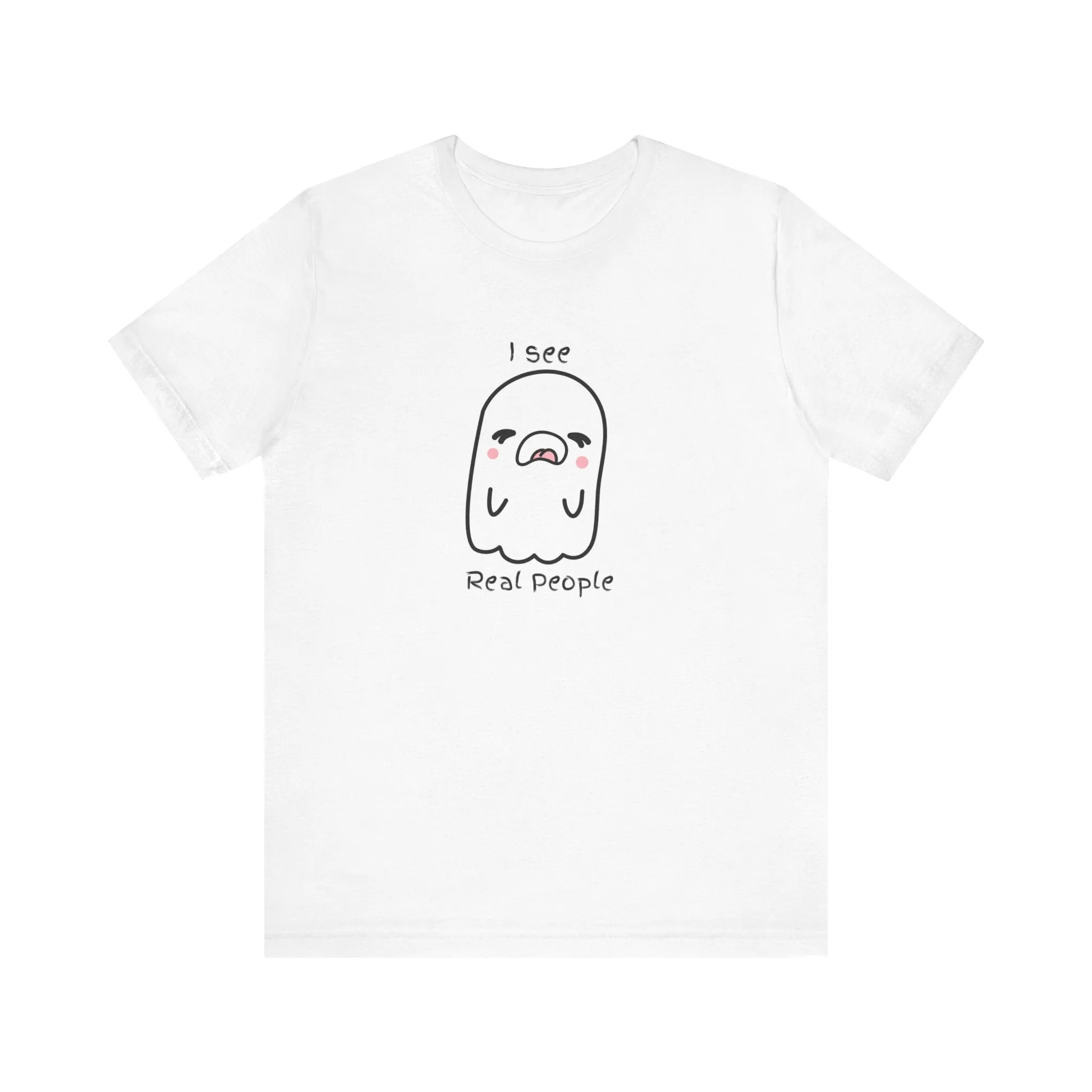 Kawaii ghost Real people Unisex Jersey Short Sleeve Tee