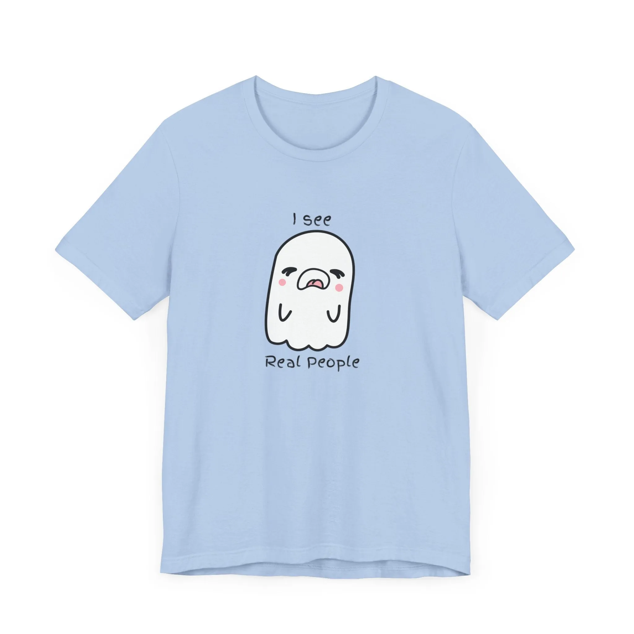 Kawaii ghost Real people Unisex Jersey Short Sleeve Tee