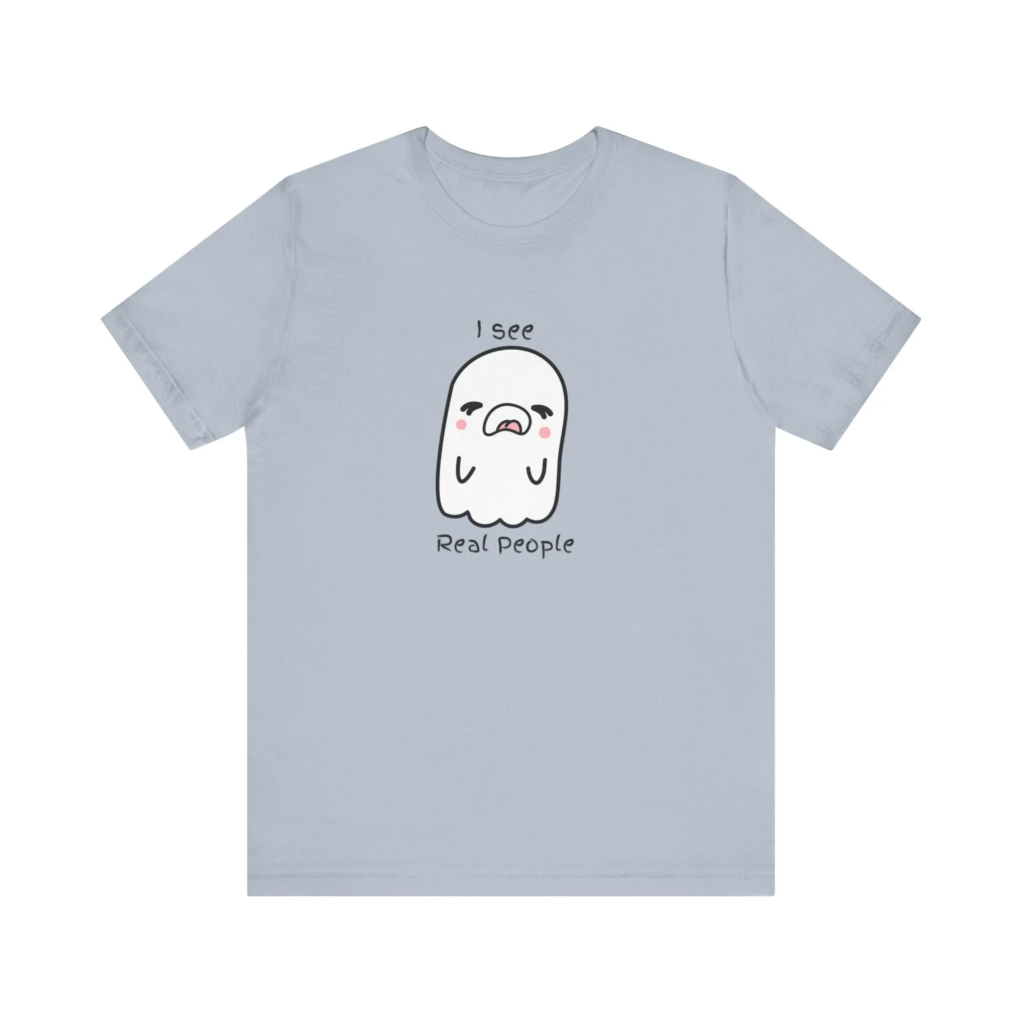 Kawaii ghost Real people Unisex Jersey Short Sleeve Tee