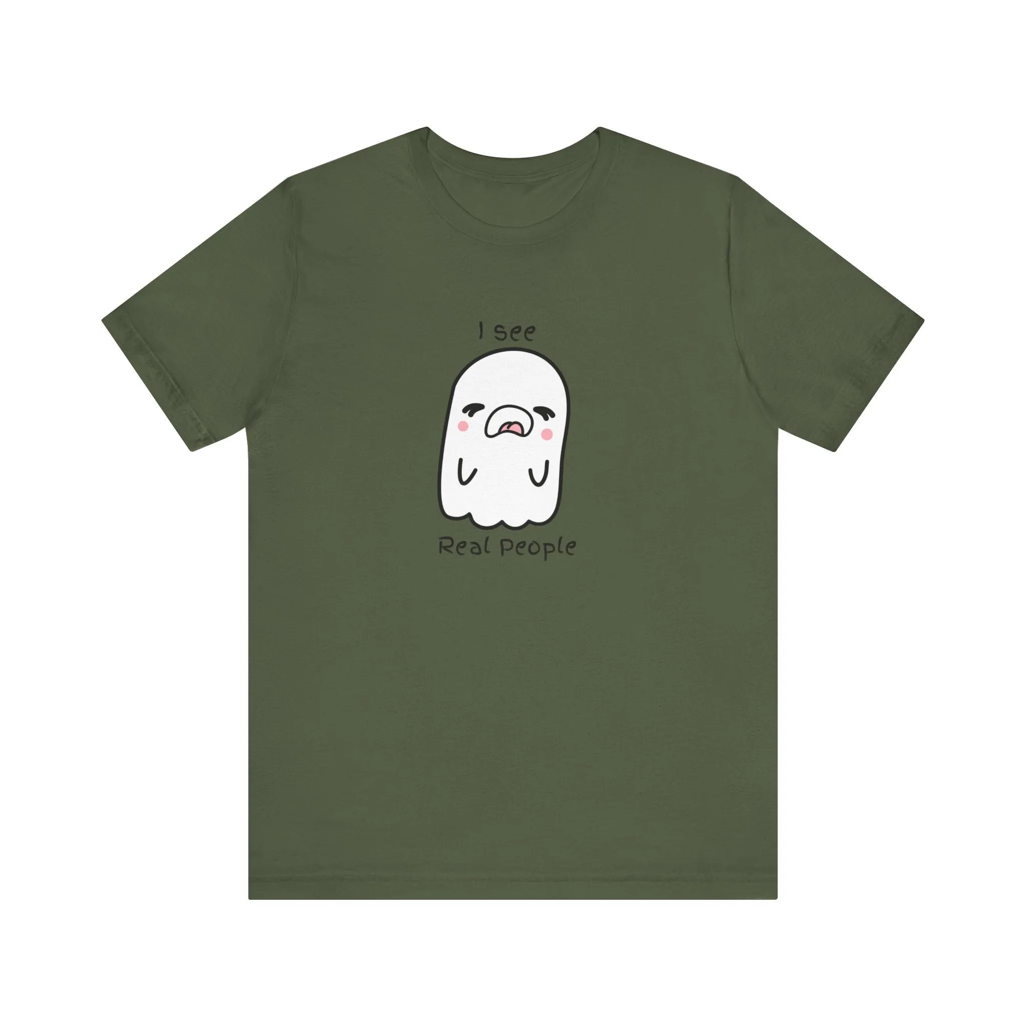 Kawaii ghost Real people Unisex Jersey Short Sleeve Tee