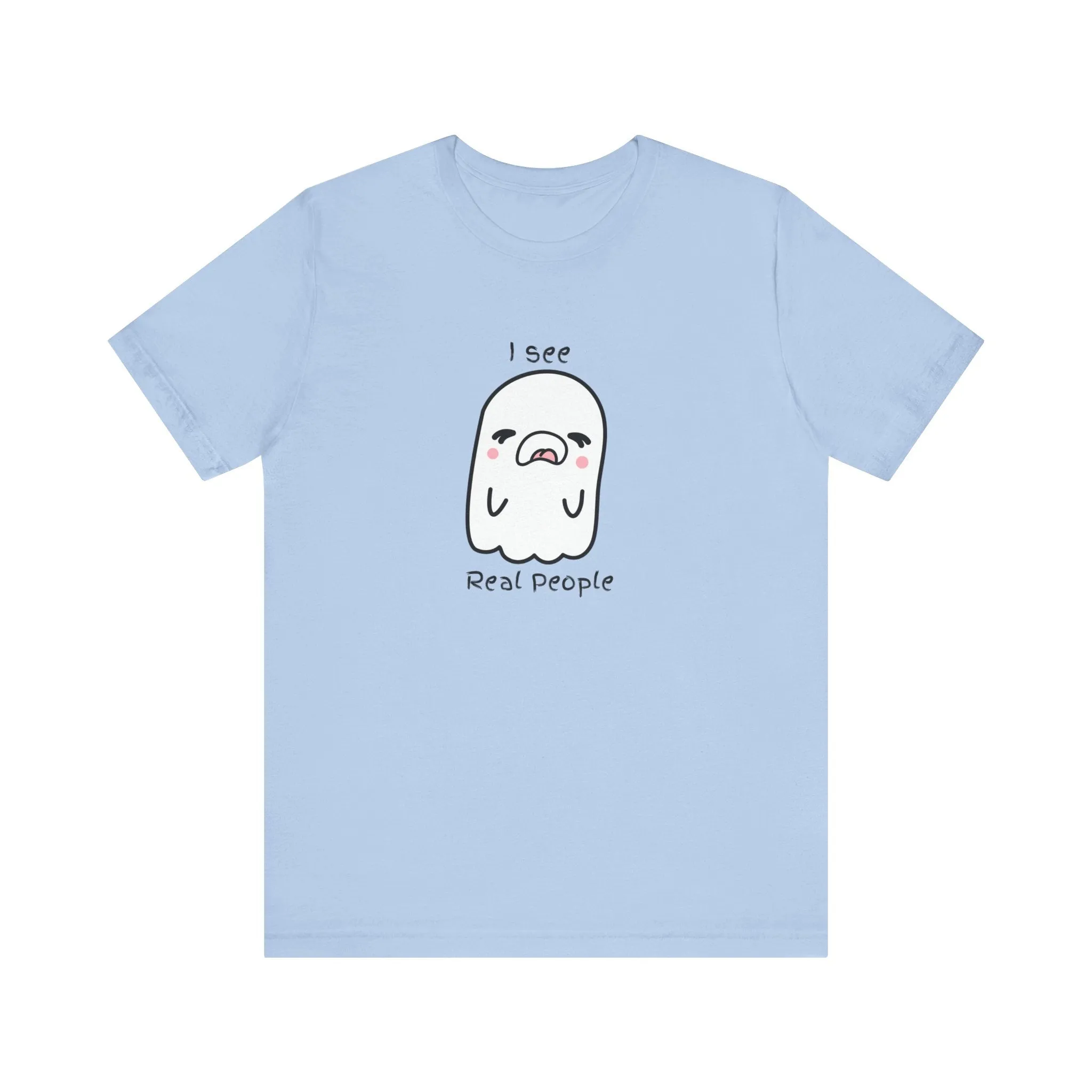 Kawaii ghost Real people Unisex Jersey Short Sleeve Tee