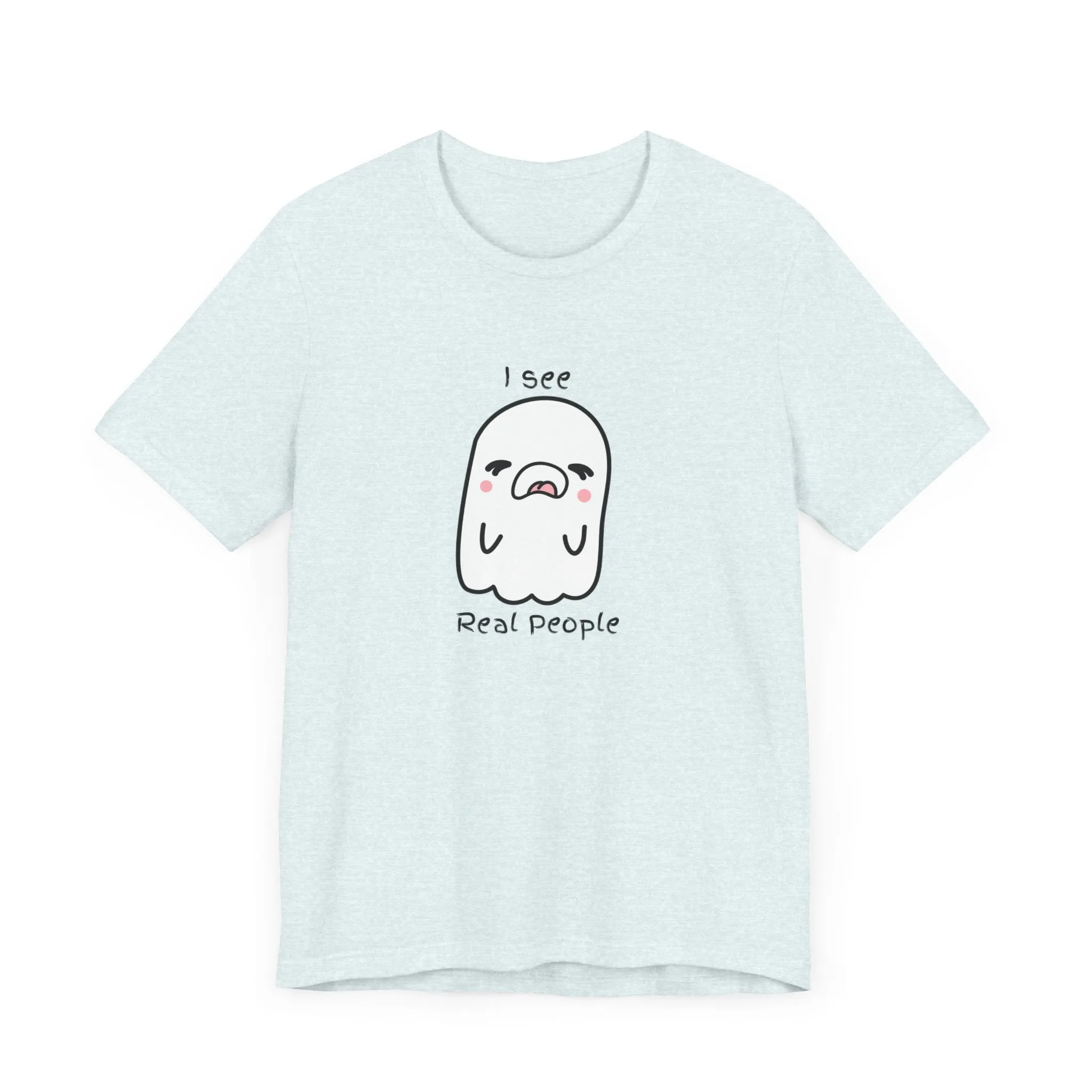 Kawaii ghost Real people Unisex Jersey Short Sleeve Tee