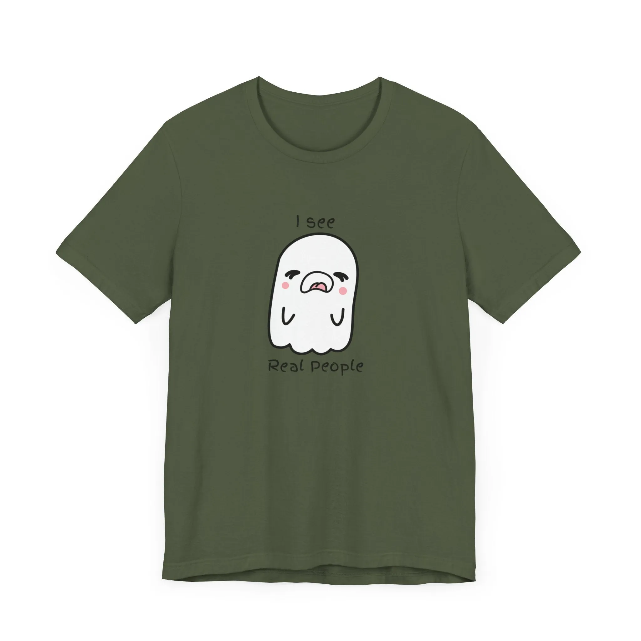 Kawaii ghost Real people Unisex Jersey Short Sleeve Tee