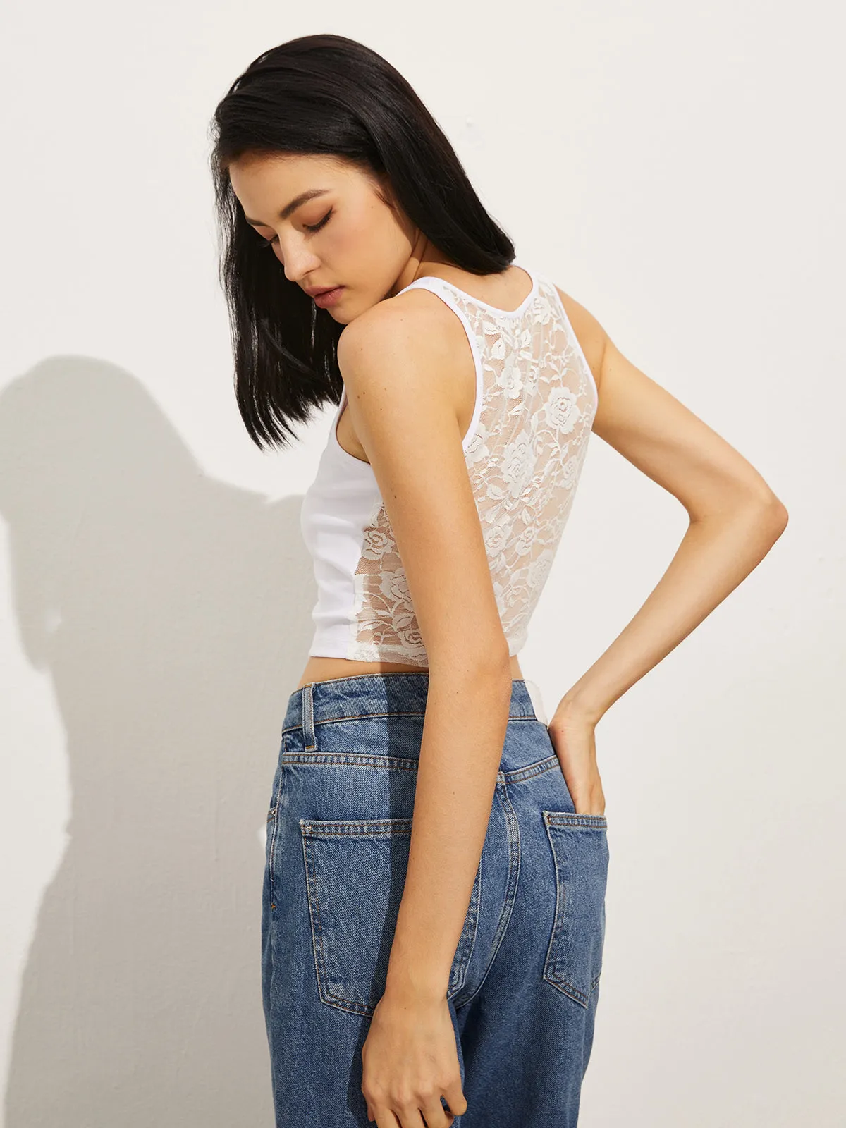 Lace Mesh Sheer Inner Wear Top