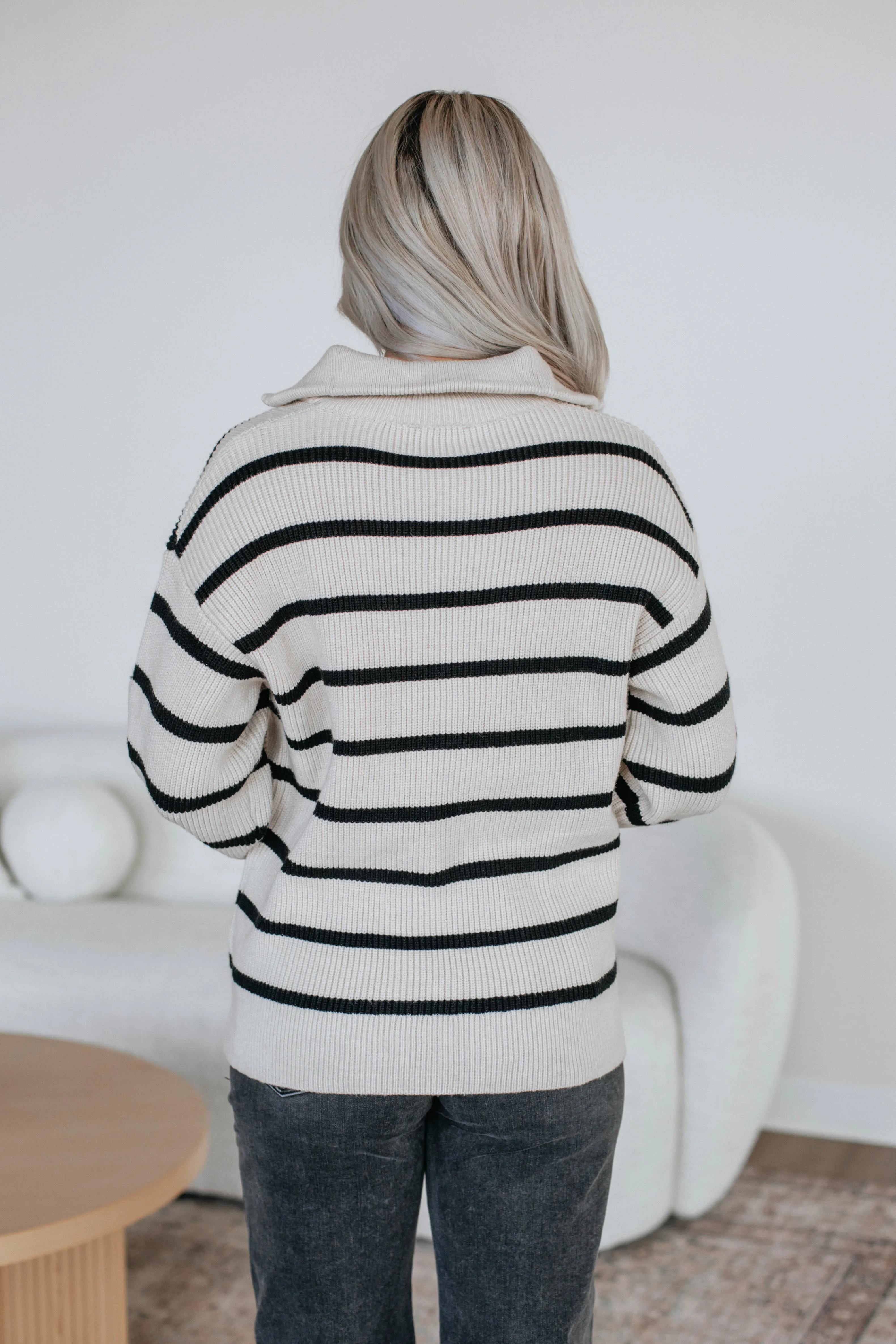 Lachlynn Striped Pullover - Cream