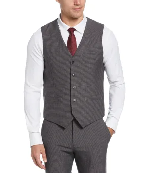 Micro Houndstooth Stretch Suit Vest - Gray