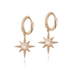 Moonstone Gold Huggie Earrings - North Star