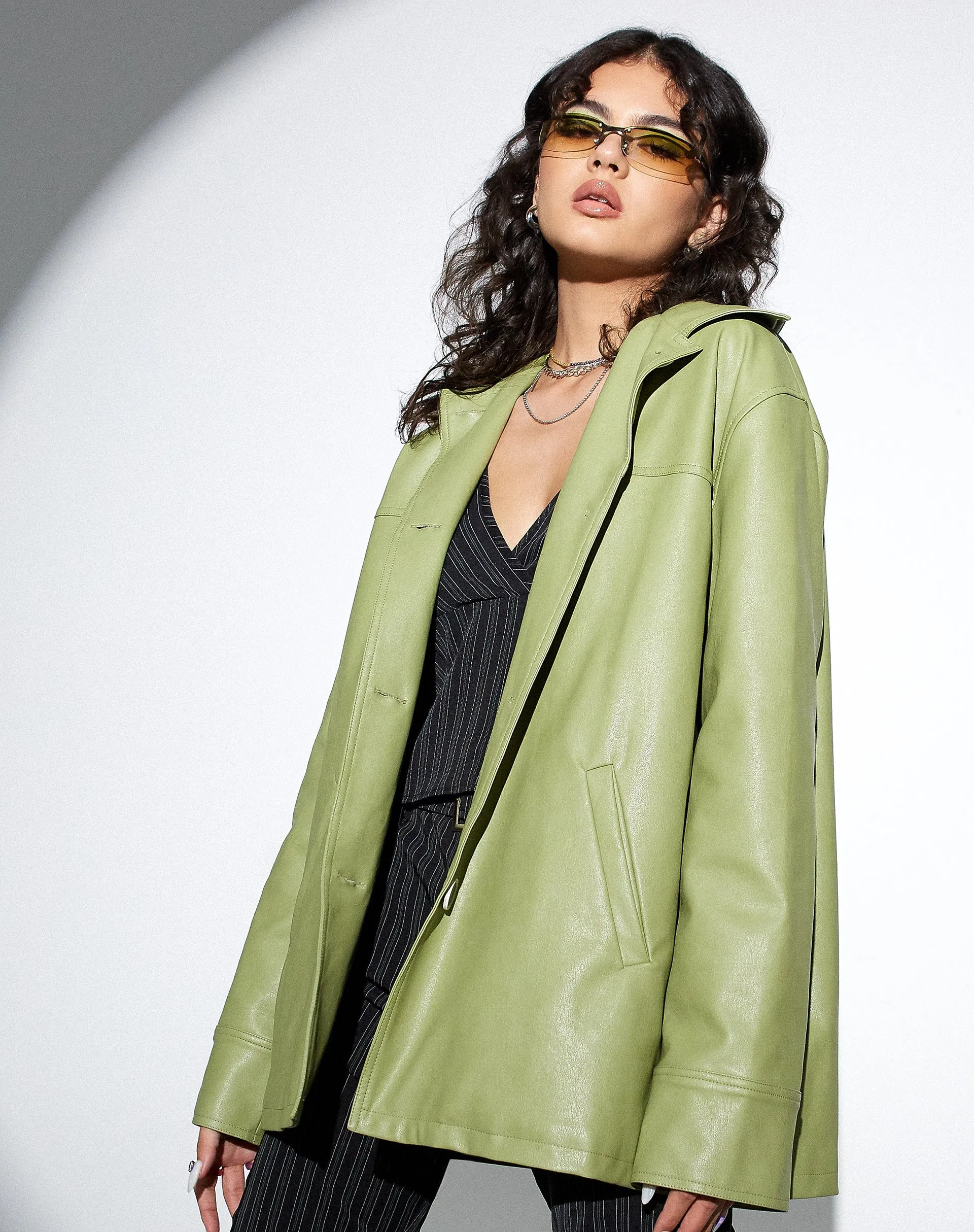 MOTEL X OLIVIA NEILL Walta Jacket in Pu Green