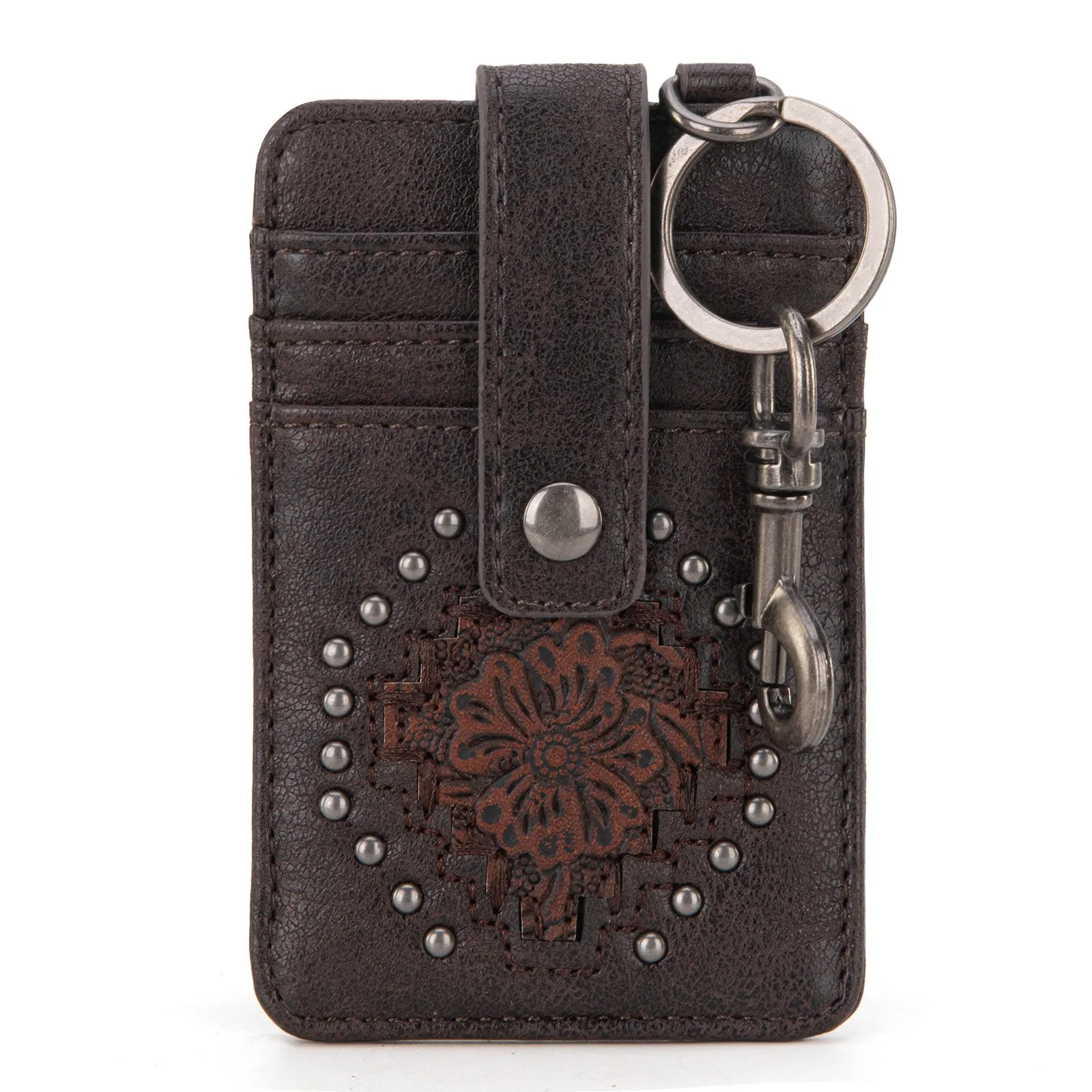 MW1299-W007  Montana West  Tooled Collection Mini Key Ring Card Case