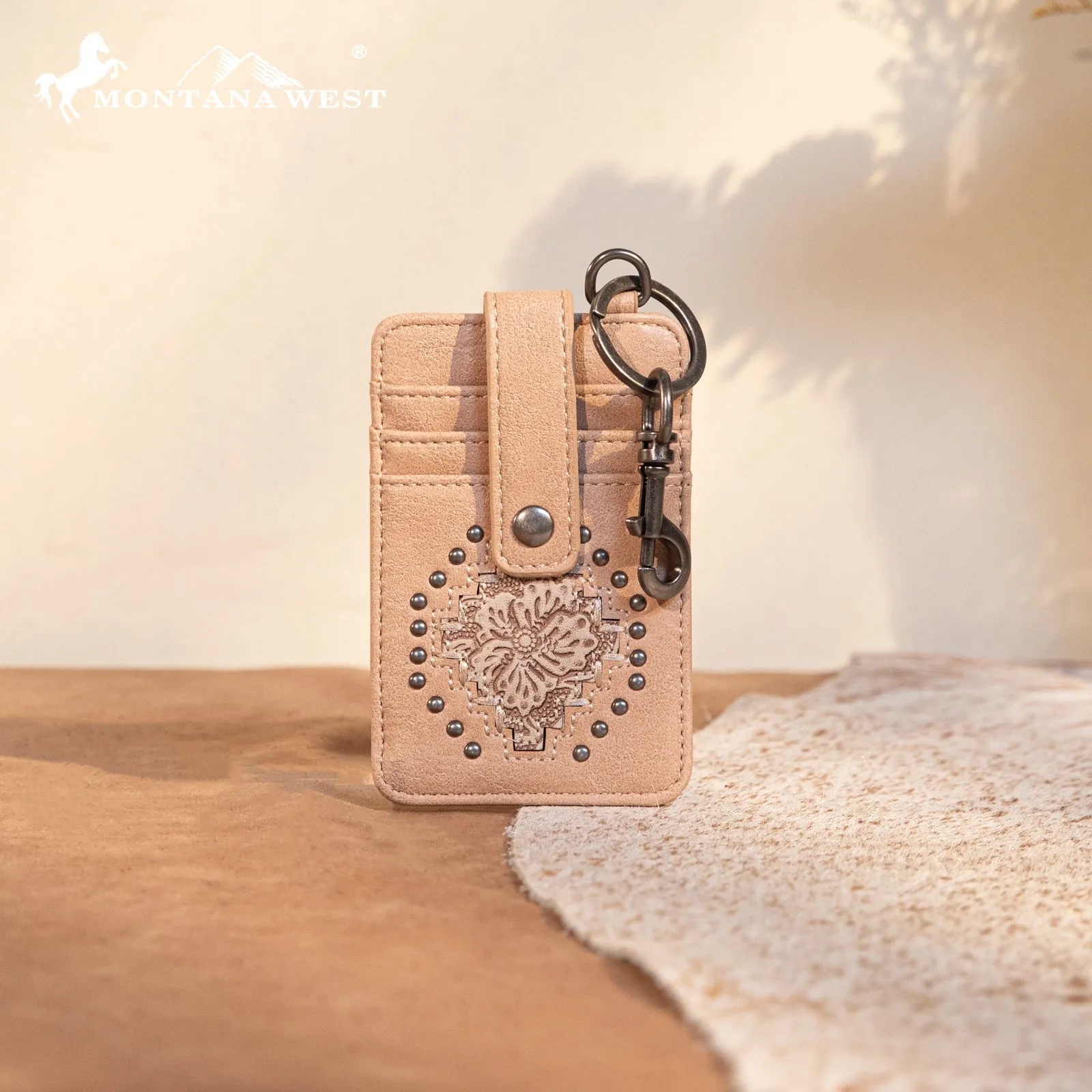 MW1299-W007  Montana West  Tooled Collection Mini Key Ring Card Case