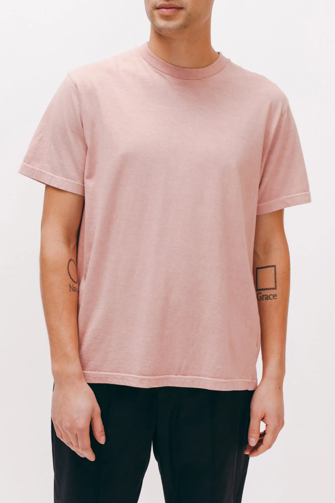 Natural Dyed Block S/S Jersey - Dusty Pink