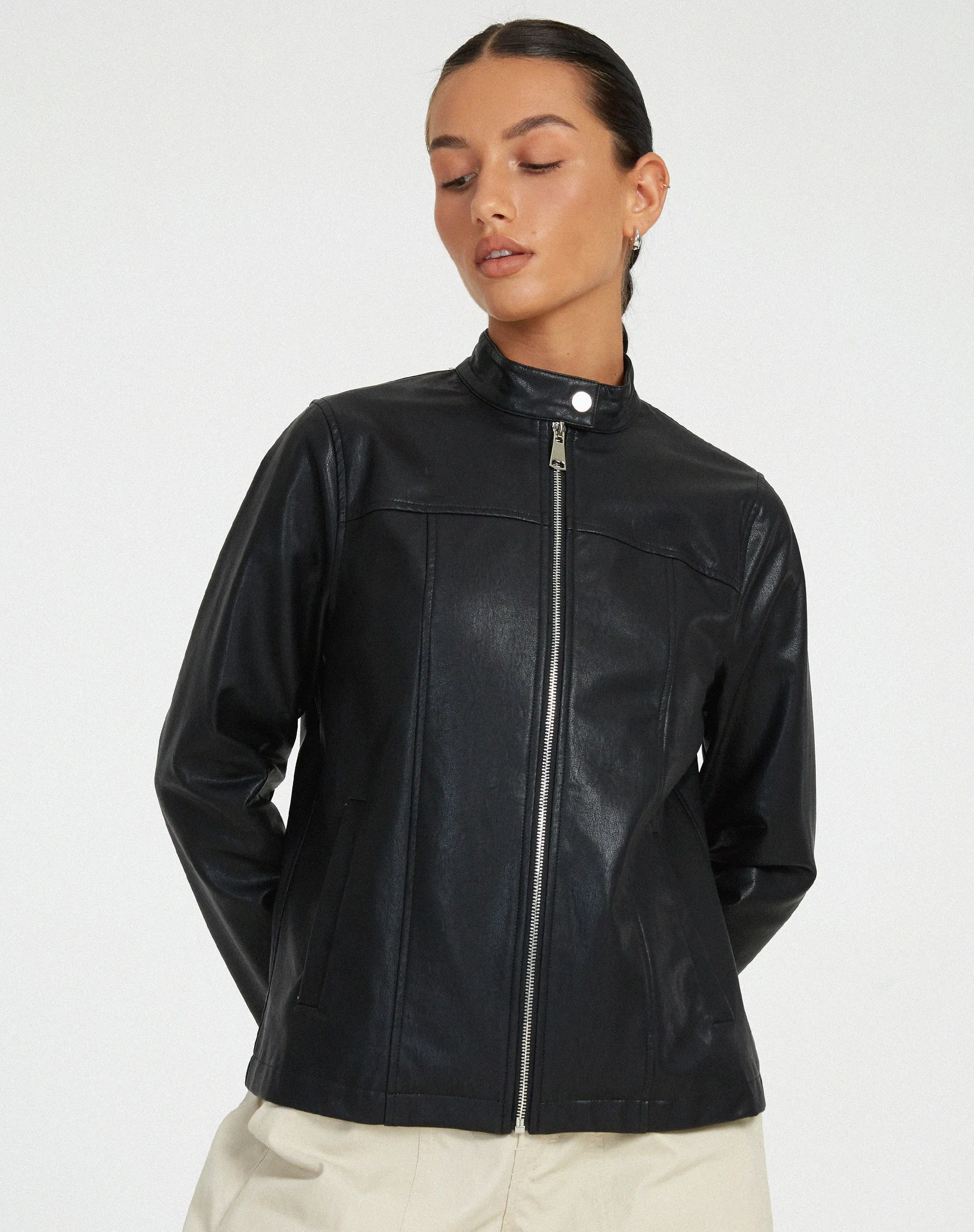 Olivia Jacket in PU Black