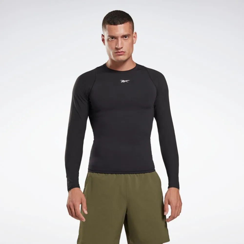 Reebok Apparel Men United By Fitness Compression Long Sleeve Shirt BLACK