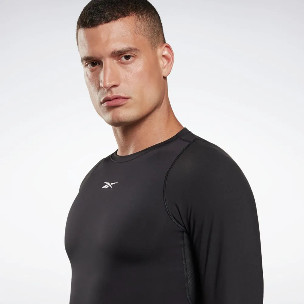 Reebok Apparel Men United By Fitness Compression Long Sleeve Shirt BLACK