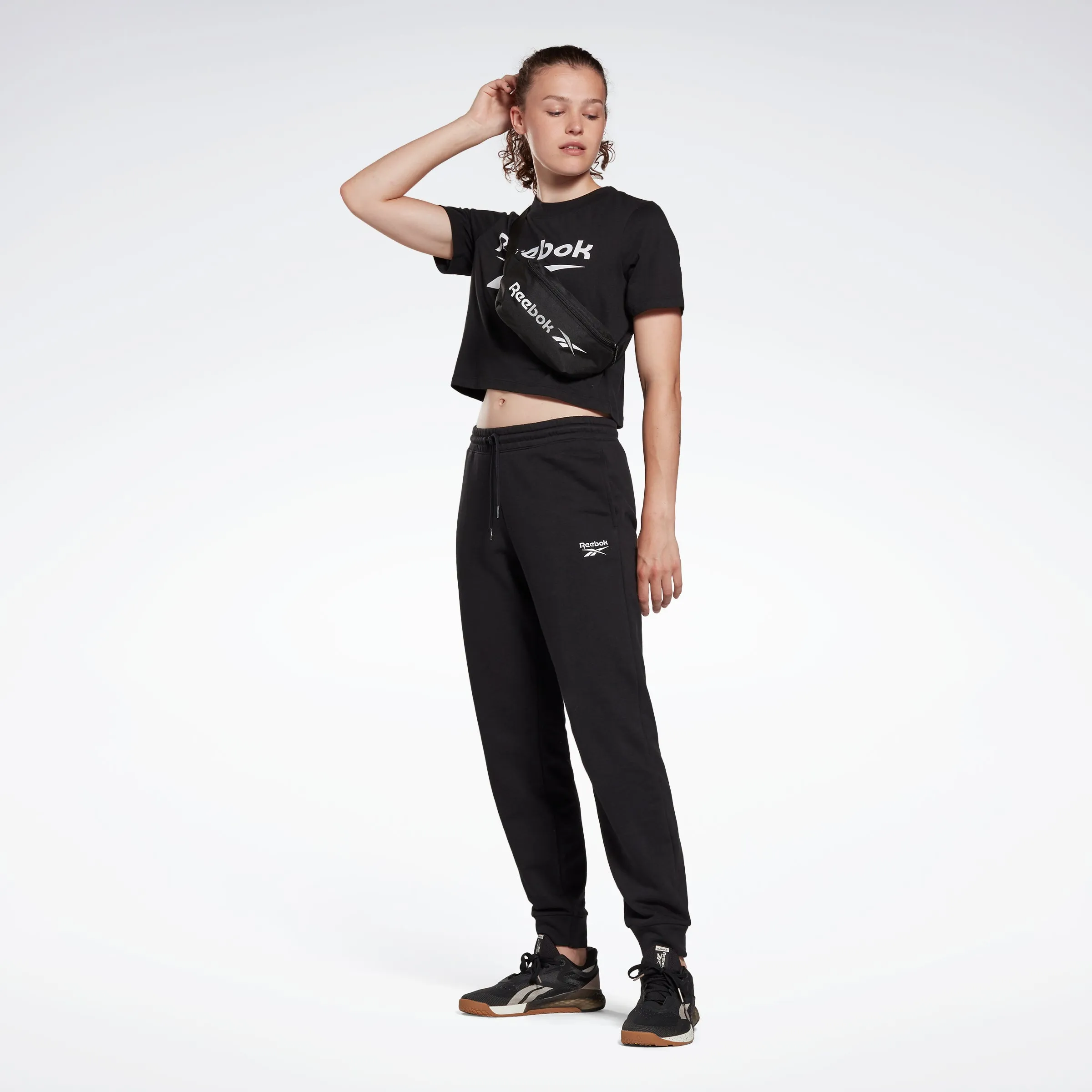 Reebok Apparel Women Reebok Identity Cropped T-Shirt Black