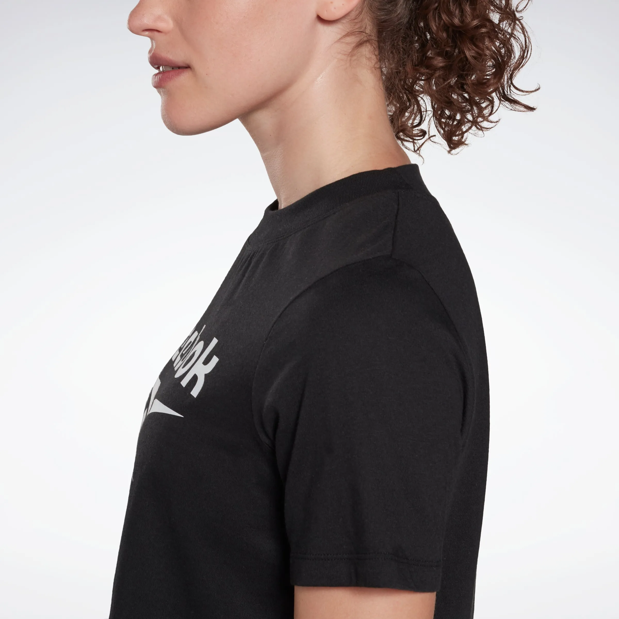 Reebok Apparel Women Reebok Identity Cropped T-Shirt Black