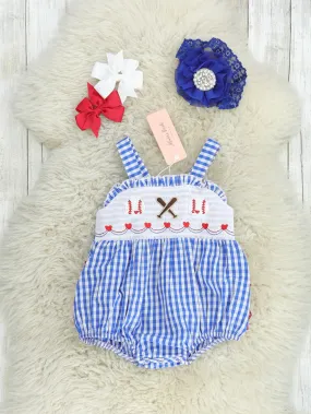 Royal Blue Smocked Baseball Bubble