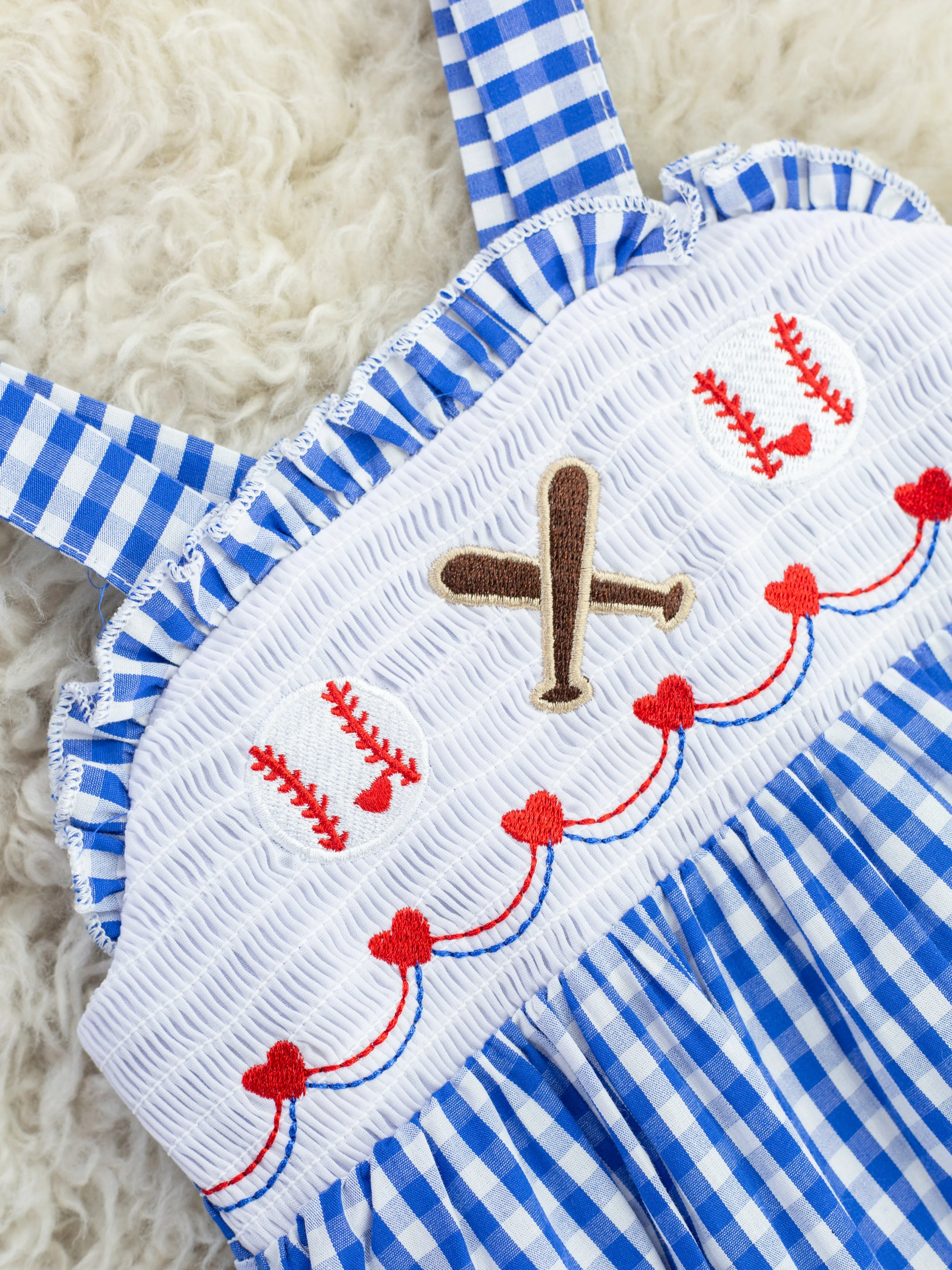 Royal Blue Smocked Baseball Bubble